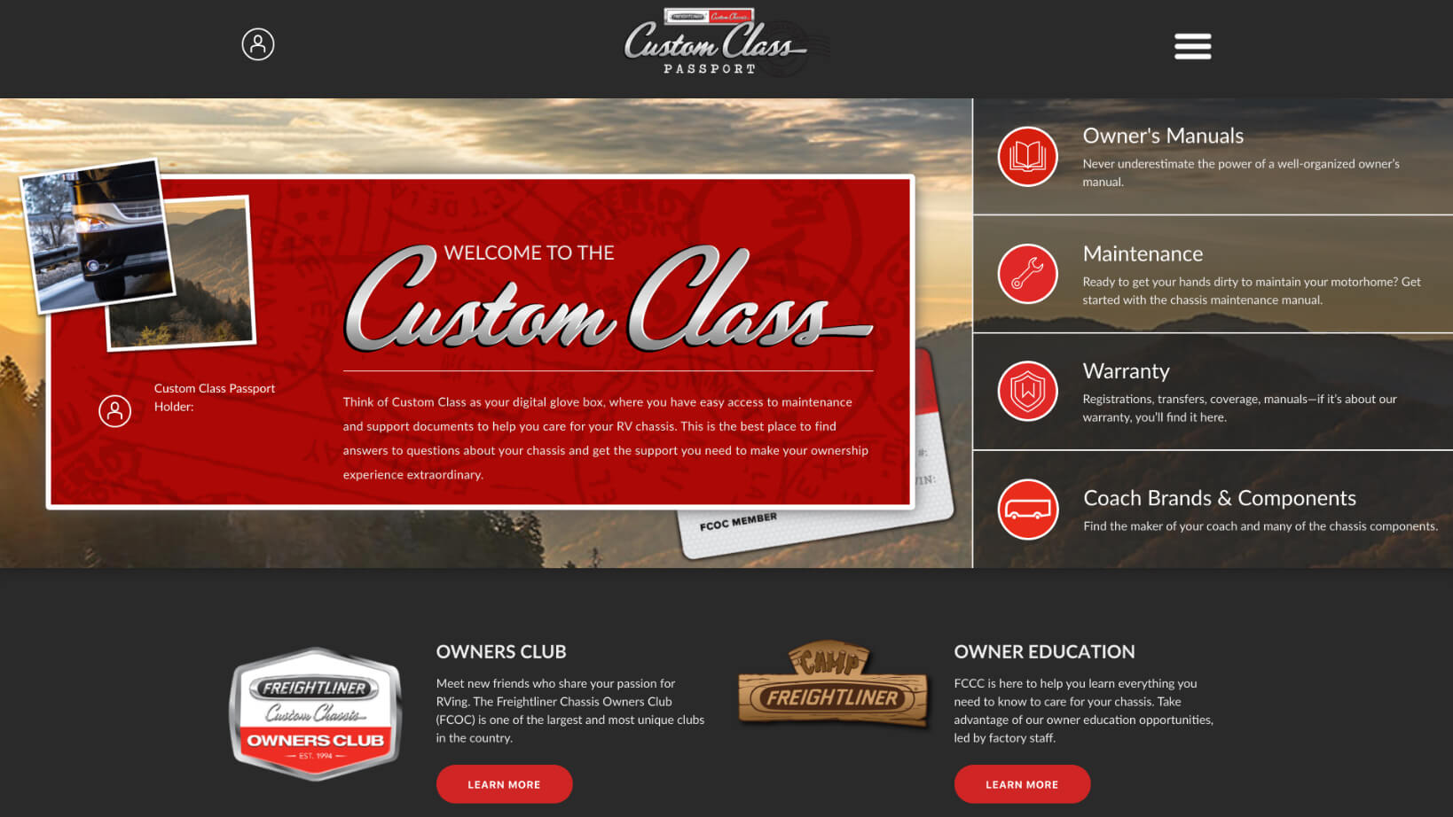 Custom Class website Home Page