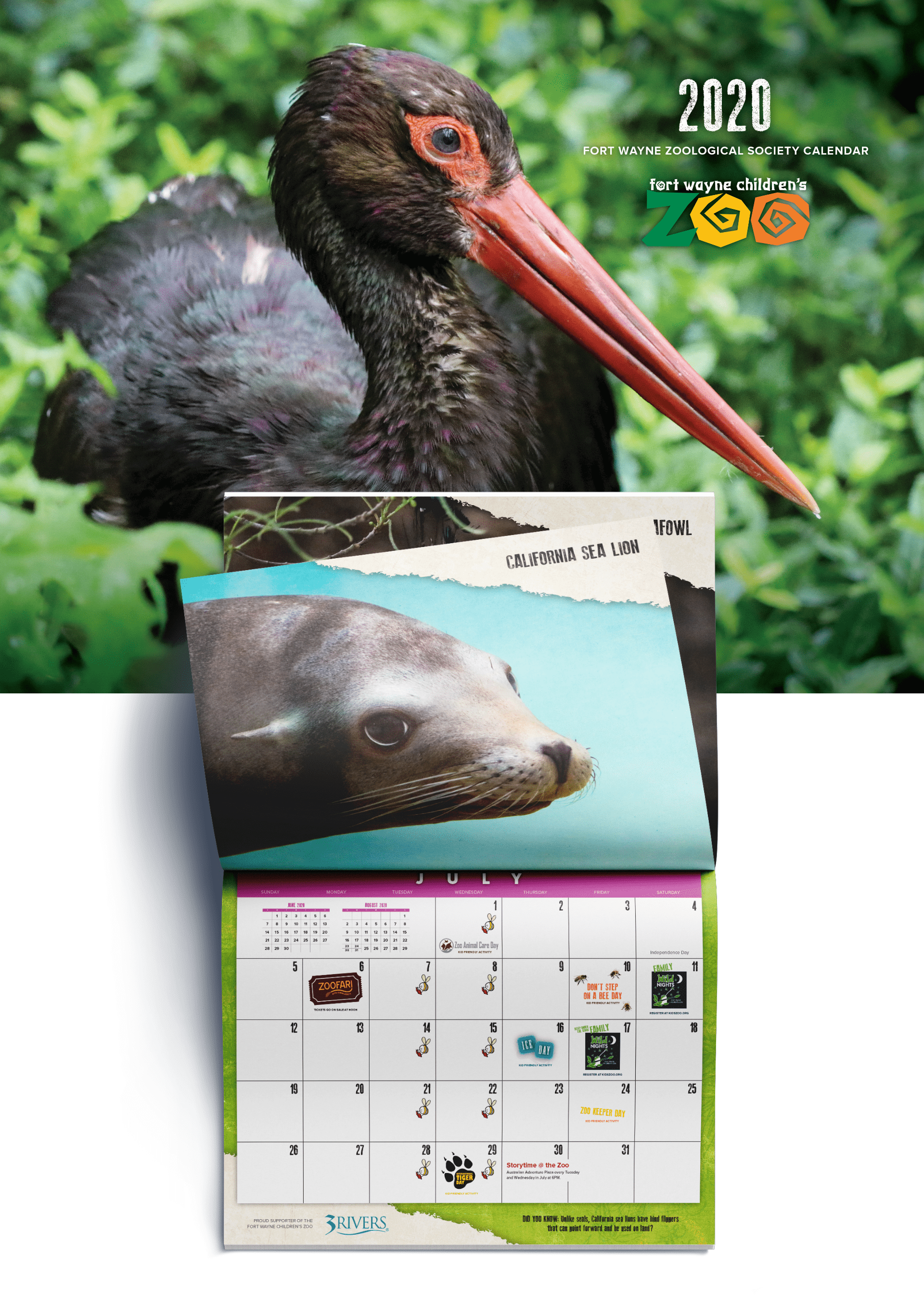 Fort Wayne Children's Zoo 2020 Calendar Example